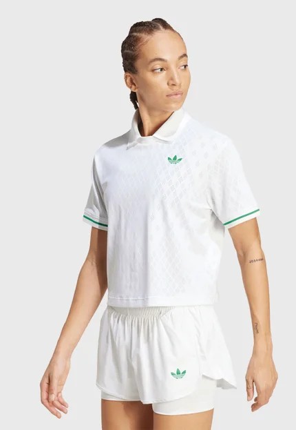 CAMISA ADIDAS  POLO BRANCO/VERDE