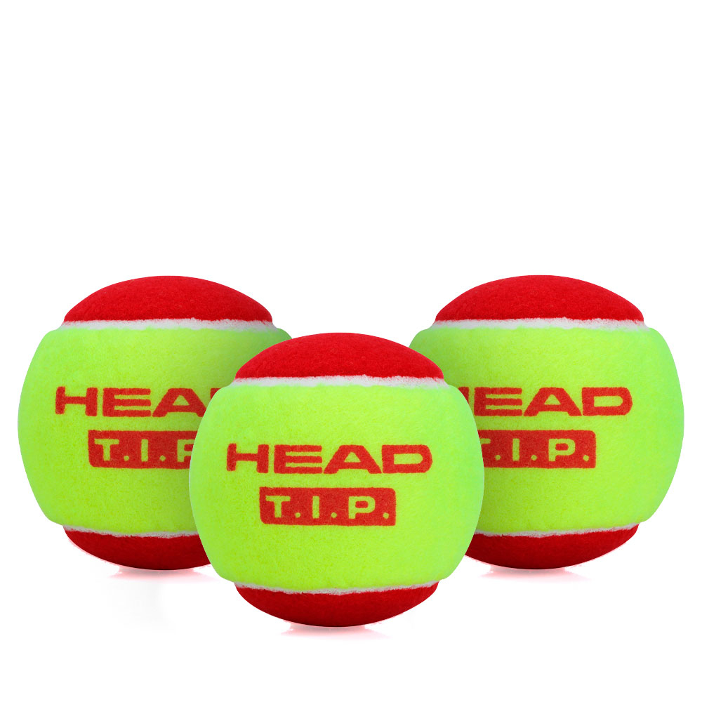 BOLA DE TÊNIS HEAD T.I.P AMARELA E VERMELHA - ESTÁGIO 3 INFATIL x3