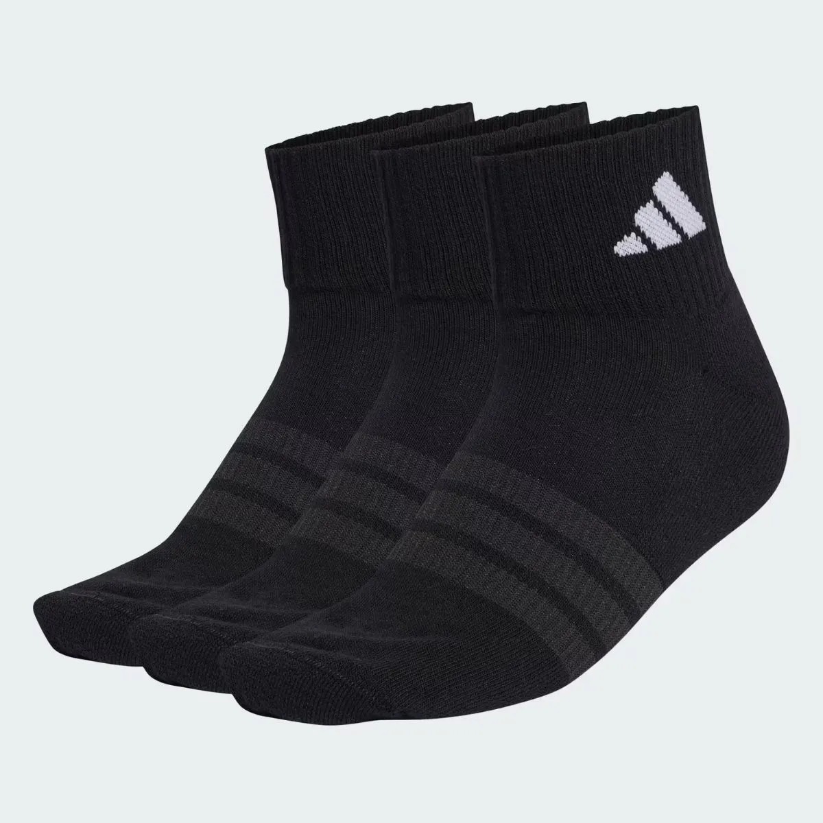 Meia adidas Cushioned 3 Listras Cano Médio Preta X3