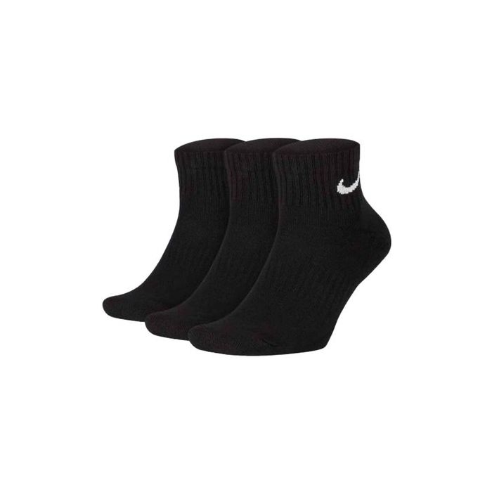 Meia Nike Everyday Cushioned Ankle Dri-FIT Preta X3