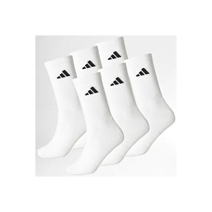 MEIA ADIDAS ACOLCHOADO CANO MEDIO BCO X6