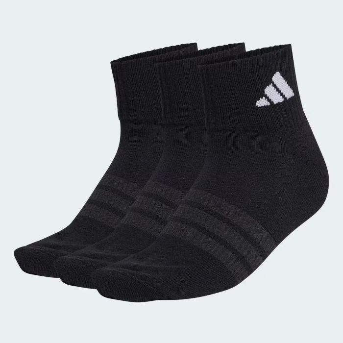 Meia adidas Cushioned Sportswear Ankle Acolchoada Preta X3