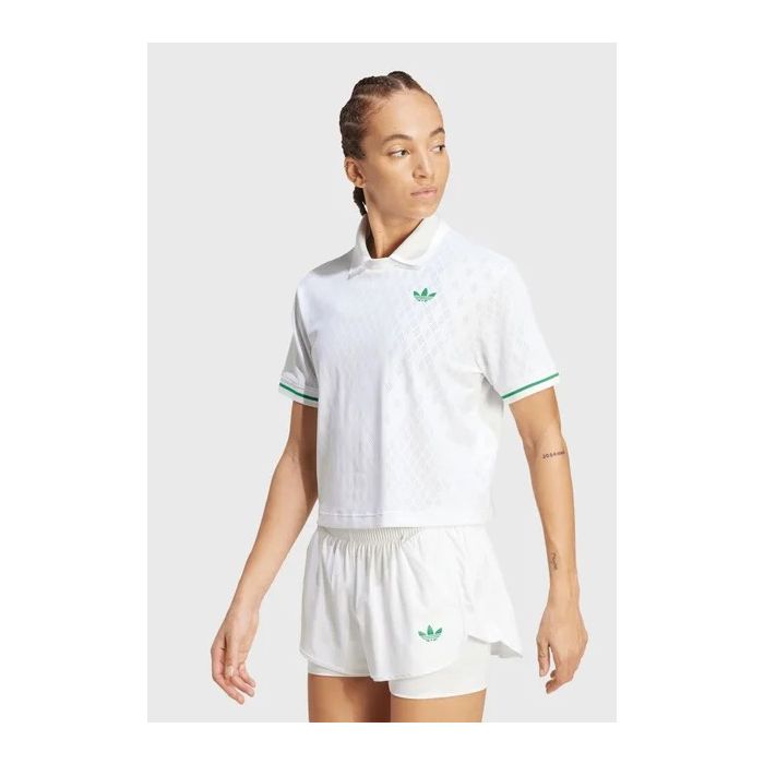 CAMISA ADIDAS  POLO BRANCO/VERDE