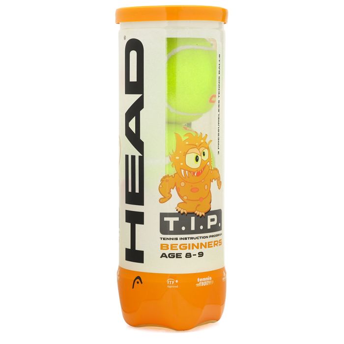 BOLA DE TÊNIS HEAD T.I.P ESTÁGIO 2 INFANTIL E BEACH TENNIS x3