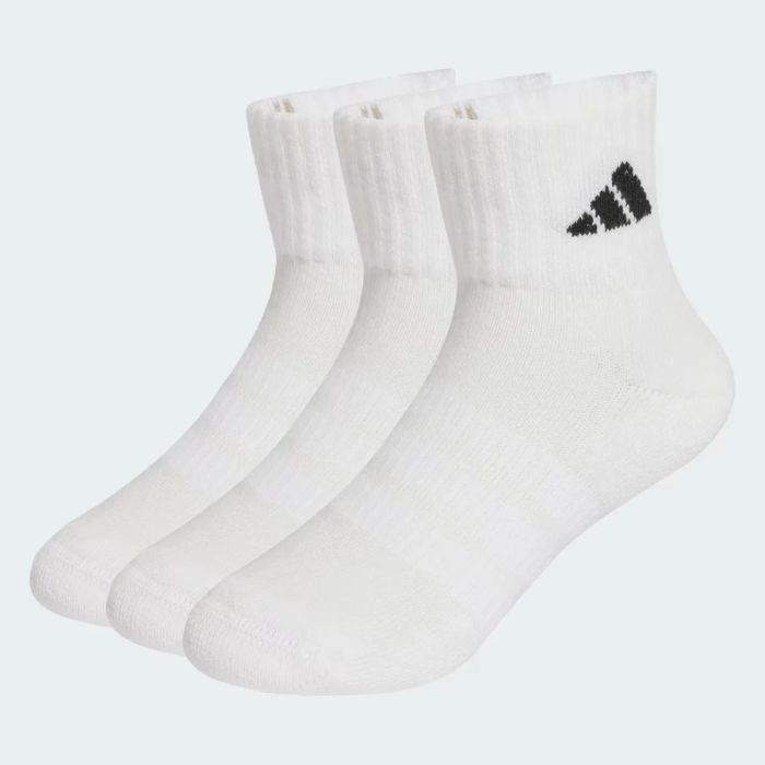 Meia adidas Cushioned 3 Listras Cano Médio Preta X3