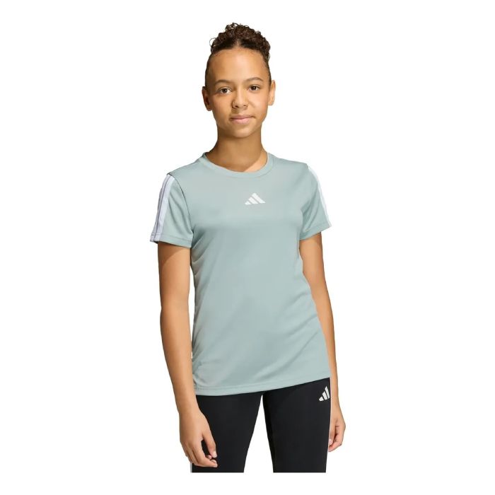 CAMISETA ADIDAS TREINO ESSENTIALS TRES LISTRAS INFANTIL VERDE