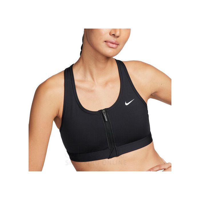 TOP NIKE SWOOSH FEMININO C/ZIPER PRETO